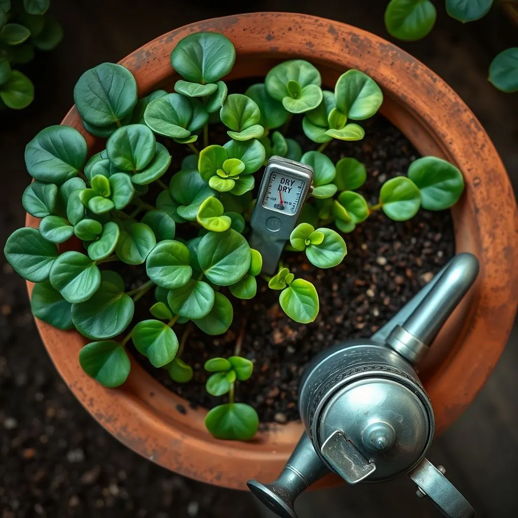 Jade Succulent Care: 5 Mistakes That Kill Your Plant 3 Moisture meter in jade plant soil showing dry reading for proper watering schedule