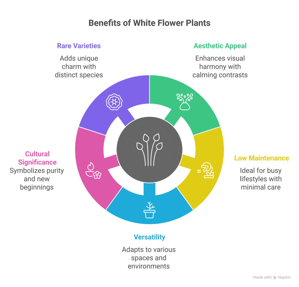 10 Easy White Flower Plants to Grow at Home 3 White flower plant: Aesthetic and low-maintenance choice