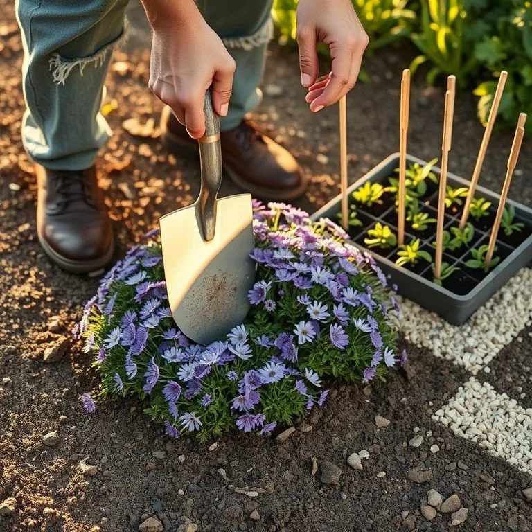 7 Proven Fixes for Your Pincushion Flower Plant 4 Dividing a pincushion flower plant and planting scabiosa seedlings for succession.
