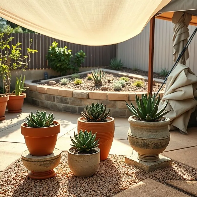 How to Master Succulent Care Outdoors in 9 Easy Wins 3 Outdoor succulent display with morning sun, shade cloth, gritty soil, drainage holes, and airflow for rain-ready care.