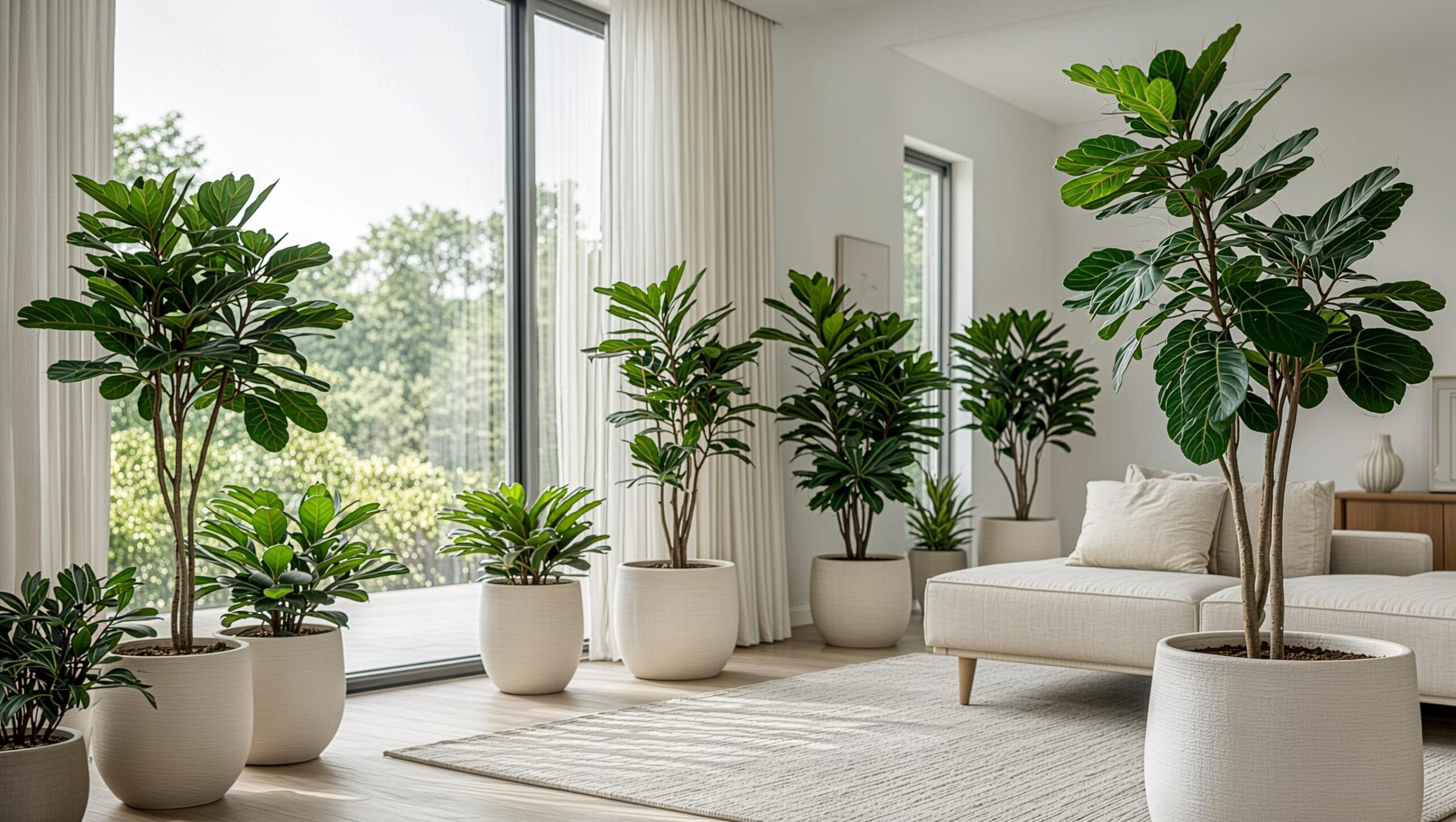 How to Grow 6 Tall Indoor House Plant Beauties 1 Tall indoor house plant in a modern bright living room adding natural elegance and fresh interior design