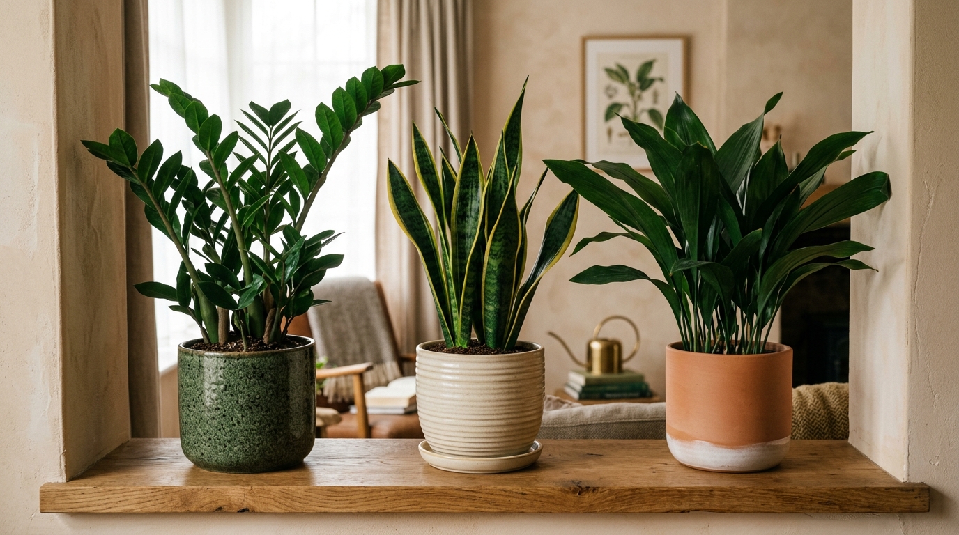 Engineered Aerated Potting Mix for Houseplants ZZ plant Zamioculcas zamiifolia potted in a well-draining, chunky aerated substrate